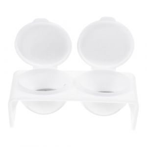 LIFKICH Double Godet Manucure avec Couvercle Anti-&eacute;vaporation, Plat Dappen Acrylique Polyvalent pour Monom&egrave;re, Bol Trempage Ongles, Accessoire Nail Art Professionnel, Kit Manucure Dip (XUANBIN, neuf)