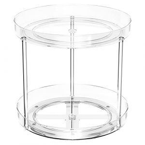 Relota Plateau Tournant Porte-épices, 360° étagère à épices Rotative Transparent Rangement et Organisation de Cuisine 2 étages, Plateau Tournant pour Salon, Salle à Manger (STORE RIZZUTO  SIMONE S.R.L., neuf)
