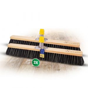 Novaliv Lot de 2 têtes de balai de 60 cm - Mélange de crin de cheval - Balai sans manche - Balai d'atelier (AMP GmbH, neuf)
