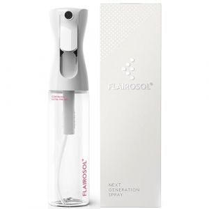 FLAIROSOL Vaporisateur, Brume Ultra-Fine de 300 ml, pour la maison, salon, voitur, pulvérisation continue et silencieuse, remplissable, design breveté original (Flacon transparent, imprimé rose) (FLAIROSOL, neuf)