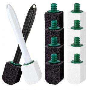 Pierre Ponce Brosse Toilettes WC,10 Recharges de Nettoyage Ponce avec Poign&eacute;e R&eacute;utilisable,Nettoyage Efficace,pour Les Toilettes, Les Cuisines,Les &eacute;viers et Les Lavabos(Noir Blanc) (BAIYANMO, neuf)