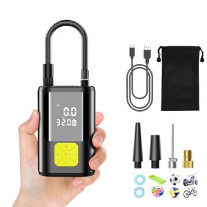 Mini pompe &agrave; air &eacute;lectrique 150 PSI avec batterie de 6000 mAh, compresseur d'air portable sans fil avec grand &eacute;cran et lumi&egrave;re de secours, compresseur d'air &eacute;lectrique portable pour voiture, moto (ZhouKouZaiYingGangShangMaoYouXianGongSi, neuf)