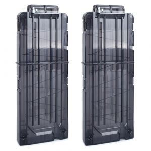 TiGog Lot de 2 chargeurs à clip pour Nerf N Strike - 12 fléchettes - Recharge rapide - Pour fusils jouet Nerf N-Streik Elite Series - Noir (TIGOG, neuf)