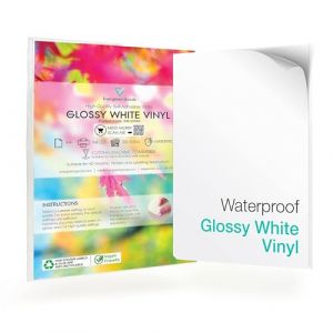 Evergreen Goods 10x A4 Papier autocollant vinyle blanc brillant (PVC) | Papier autocollant imprimable à jet d'encre imperméable | Feuilles d'autocollants à dos collant (Evergreen Goods Ltd, neuf)