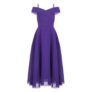 Riismen Longue Robe De Soir&eacute;e Cocktail Enfant Fille Robe De C&eacute;r&eacute;monie Bapt&ecirc;me Mariage Tenue Demoiselle d'honneur Princesse Violet 13-14 Ans (Riismen, neuf)