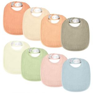 AOOTE Bavoirs Bébé Naissance, 8PCS Bavoirs Bébé Mousseline Foulard, Mousseline Foulard Bavoir Bebes Réglables, Coton Doux Absorbant Respirent Nourrissons Pour Filles Garçons Bave Et Dentition (LucyJinFuLai, neuf)
