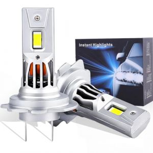 Ampoule LED H7 Lampes, 80W 3600LM Phares ampoule ultra puissante, IP68 Kit 12V 6000K Lumi&egrave;re Blanche, Anti-Erreur, 50000h Dur&eacute;e de Vie, 1:1 Mini Plug & Play pour Voiture, Facile &agrave; Installer 2Pcs (HUA QIAN, neuf)