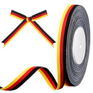 Gulfmew 15 mm x 30 yards Noir Rouge Jaune Rouge Drapeau Allemagne Ruban Tricolore Bobine D&eacute;corative pour l'Artisanat D&eacute;coration DIY Emballa Cadeau M&eacute;daille Mariage F&ecirc;te Nationale Supercoupe d'Europe (Yuenwing, neuf)