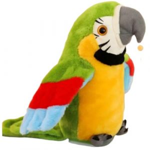 Perroquet parlant, jouet perroquet qui r&eacute;p&egrave;te ce que vous dites, peluche parlante, enregistrement &eacute;lectronique, oiseau anim&eacute; qui secoue les ailes, jouet parlant pour enfants, cadeau pour gar&ccedil;ons (thouandWei, neuf)