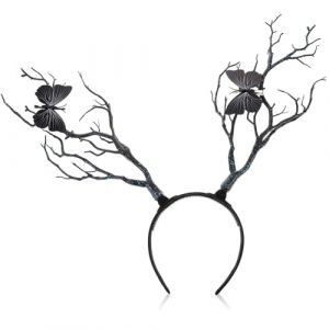 Healvian Bandeau D'halloween Noir Branches D'arbre En Bois Faites À La Main Couronne De Fée Costume D'halloween De Mariage (Le Sengyu, neuf)