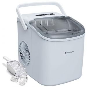 KitchenBrothers Machine a Glacons Professionnel - Machine a Glace Pilée - Machines à Glaçons - Machine a Glacon - Portable Avec Poignée - Avec Pelle à Glace - 1,2L - 7-10 Minutes - 12KG/24h (LifeGoods Group, neuf)