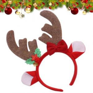 Serre-t&ecirc;te pour en bois d'&eacute;lan - Adorable serre-t&ecirc;te de No&euml;l avec bois - Pour adultes et - Cheveux fins et &eacute;pais - D&eacute;coration de f&ecirc;te d'hiver pour d&icirc;ner (ruixjz, neuf)