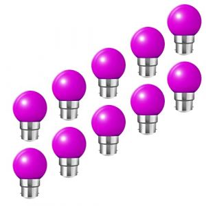 Ampoules baïonnette B22 - Paquet de 10 ampoule LED Feston 2 W (équivalent 20W), ampoule écoénergétique écoénergétique colorée violet, petites ampoules de Noël BC Cap (HUAMu, neuf)