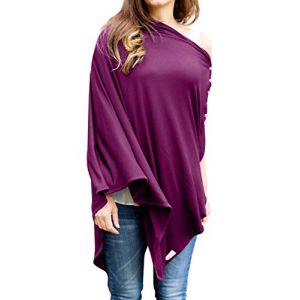 Byrd and Blume - Couverture d'allaitement, couverture d'allaitement, châle boutonné multi-usage, écharpe, poncho, couverture de landau ou siège auto, 100% viscose. (PRIME DOGUKAN, neuf)