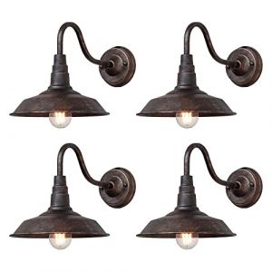 Moddeny 4 Pack Appliques Murales En Fer Vintage Rétro IP54 Étanche Extérieur Applique Murale Bronze Col De Cygne Applique Murale 9,8 Pouces Ferme Applique Murale Extérieure (Moddeny FR Factory Lighting, neuf)