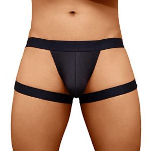 Dasongff Homme String Sexy Dentelle Jockstrap String Ficelle sous Vêtement Boxer Caleçon Sissy Transparent Lingerie Travestie BDSM Drag Queen Underwear Taille Basse Lingerie Sexy de Pute (ELECTRI, neuf)