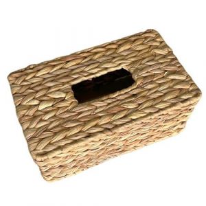 Qinlenyan Housse de bo&icirc;te &agrave; mouchoirs en style ferme - Conteneur &agrave; mouchoirs tiss&eacute; &agrave; la main - Porte-mouchoirs en osier - Distributeur de serviettes pour table, salle de bain, bureau - Rustique Brun (maomingsenshangshangmaoyouxiangongsi, neuf)