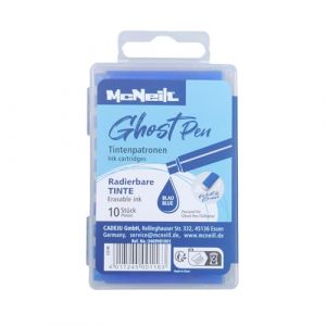 McNeill Cartouches d'encre Ghost Pen - Encre effaçable thermiquement pour stylo plume Ghost Pen | Cartouches de rechange en différentes couleurs | Écriture nette et gomme sans résidus (bleu) (M & L France, neuf)