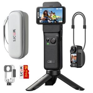 SJCAM C400 Camera Vlog Bundle (64G)-Cam&eacute;ra d'action 4K avec 7H d'Autonomie Exceptionnelle,&Eacute;cran Tactile Rotatif 2.29",Imperm&eacute;able,Stabilisation 6 Axes,pour Youtube,Vlog,Voyages,Activit&eacute;s,Noir (XINYUANDALI, neuf)