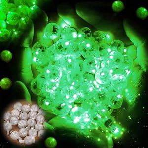 YOUYIKE 100pcs Mini LED Vert, Rond Boule Lumineuse Mini LED Sans Fil Decoration Table &agrave; Manger Fete Ballon Lumineux Lampe pour No&euml;l Lanterne en Papier D&eacute;corations F&ecirc;te D'anniversaire (Yanniler-EU, neuf)