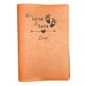 Protège Carnet de Santé Bébé Personnalisé, Housse Carnet de Santé Made in France, Pochette Carnet de Santé 100% Personnalisable, Protection Carnet de Santé Patastik, Etui Carnet de Santé Cuir (Marron) (Voopies, neuf)