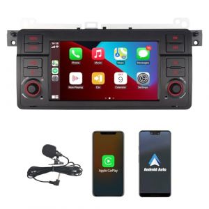 HLLECARMO Radio BMW E46 avec Apple Carplay et Android Auto Ecran Tactile HD 7" Bluetooth Mirror Link USB AM/FM/RDS DSP High Power Subw EQ SWC pour BMW E46 S&eacute;rie 3 1998-2005 (SZHLL, neuf)