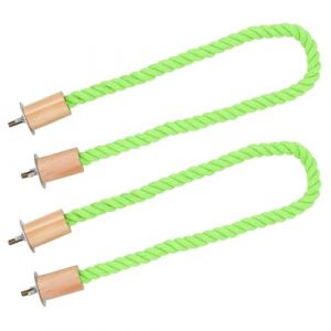 POFET 2PCS Perchoir en Corde de Chanvre pour Oiseaux, Perchoir à Oiseaux, Aiguiseur de Griffe de Perroquet, Perchoir d'escalade Debout, Cage à Oiseaux Accessoires pour perroquets, tourtereaux(Vert) (POFET EU, neuf)
