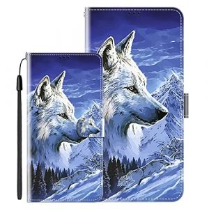 vingarshern Coque pour Xiaomi Mi 8 Lite &Eacute;tuis &agrave; Rabat Cuir PU Couverture,Flip Fermeture Magn&eacute;tique Portefeuille Pochette Housse Xiaomi Mi 8 Lite Coque Cuir Protection,Motif-Loup 1 (YOUKARSHERN, neuf)