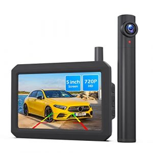 AUTO-VOX TW1 Camera de Recul sans Fil, Installation DIY 5 Minutes, avec éCran HD 720p 5 Pouces Prend Charge 2 Camera de Recul, étanche IP68 Convient à VariéTé De ModèLes Voitures (Boscam EU Distributor, neuf)