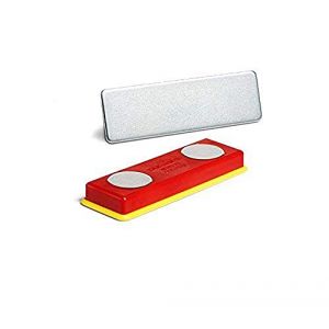 Durable 891700 Kit Magnétique Et Plaquette Métallique, Lot de 10, Rouge/Jaune (ALPEXE France, neuf)