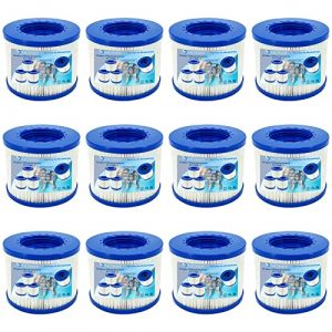 Denkmsd Lot de 12 Filtre de Spa a Visser, Filtre pour Clever Spa, Cartouche Filtre à Vis pour Spa Gonflable Pas De Vis 60mm, Cartouche Filtre pour Spa, Filtre Spa lumix, Compatible pour Cosy Spa (JIACUI-EU, neuf)