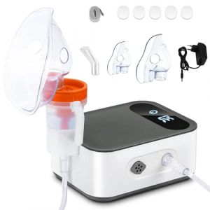 Nebulisateur, N&eacute;buliseur Aerosol Portable pour Adultes et Enfants, Inhalateur Electrique B&eacute;b&eacute; avec LED Affichage, Fonction Minuterie (TRADE Kft, neuf)
