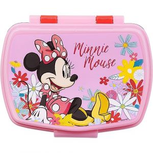 CARTOON Porte-goûter en plastique réutilisable Minnie Disney, boîte à déjeuner, boîte à déjeuner, école de loisirs (Massi s.r.l., neuf)