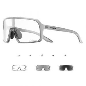 SCVCN Lunette de Cyclisme Photochromique Homme Femme Lunette V&eacute;lo Route TR90 Cadre Lunette VTT Transparente Lunette Cycliste Anti-UV400 Lunette de Soleil Sport Running Conduite Course Noir (Scvcn sport store, neuf)