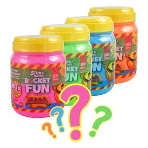 Slimy Bucket Fun 800 g – Masse de jeu Mega Slime originale pour enfants avec du slime dans un seau extra large, pâte à modeler élastique, cadeau pour enfants (à partir de 3 ans), couleur : surprise (TackToys, neuf)