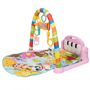 Tapis d'éveil Bébé avec Musique et Lumières, Tapis d'activité pour Nourrissons, Tapis de Jeu bébé avec Arche de Jeu et Jouets Suspendus - Kick and Play Piano Gym pour Bébé Filles Garçons (Hechheu, neuf)