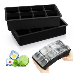 VFANDV Bac a Glacon, 2 Pièces 16 Compartiments Moule a Glacon Bac Glacon Silicone, Reutilisable Glçons Carrés 5cm pour Nourriture Bébé, Purées de Fruits, Cocktails, Whisky (CLARITINSHOP, neuf)