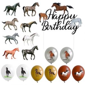 FDGGT Insert De Gâteau De Cheval 1 Pièce Et Ensemble De Modèles d'animaux De 8 Pièces, avec Ballons De Cheval De 8 Pièces, Décorations De Gâteaux, Accessoires De Gâteau (EMIJOA LIMITED, neuf)