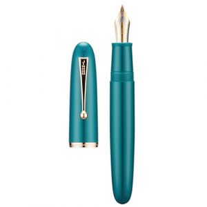 Asvine Jinhao 9019 Dadao Series #8 Stylo plume &agrave; pointe fine, corps en acrylique bleu lac avec clip dor&eacute;, grande taille, Lake Blue--Gold Trim (Eorfa Direct, neuf)