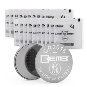 EEMB 20 Pack CR2016 Batterie 3V Batterie au Lithium Bouton Pile 2016 Batterie ECR2016 DL2016 LM2016 pour Clé de Voiture Fob, Montre, Calculatrice, Ouvre - Porte de Garage, Jouet, Lumière LED (All Things Lithium, neuf)