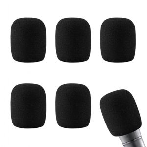 Lot de 5 Déflecteurs de Vent pour Microphone,Couvercle de Pare-brise en Mousse à Filtre Anti-pop pour Bloquer les Plosifs,Remplacement De La Housse De Micro Du pour Bruit Shure Sm58 Sm48 (Noir) (JingXuan-shop, neuf)