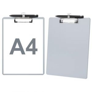 Dooclib Porte Bloc A4 Avec Pince,Planchettes &Agrave; Pince Et Porte-Formulaires,Porte Document A4,&OElig;illet De Suspension R&eacute;tractable,Pour L'&Eacute;cole, Le Bureau, Gris (DoocliB直売店, neuf)