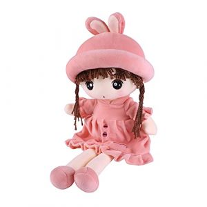 Poupée de Chiffon Fille Bébé Poupée Jouet en Peluche Jouet Poupée Adorable 1er Âge Conte de Fées Princesse Poupée Mignonne Plush Toys Cadeau de Naissance Noël Anniversaire Baptême Rose E Taille (IBlueloveruk, neuf)