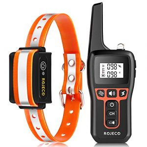 Collier de Dressage pour Chien, 1000m Collier Anti-aboiement Électronique et Rechargeable, Collier Réglable et Étanche IP67 avec 3 Modes Son Vibration Choc pour Petit Moyen Grand Chien, Orange (XAYKEN store, neuf)