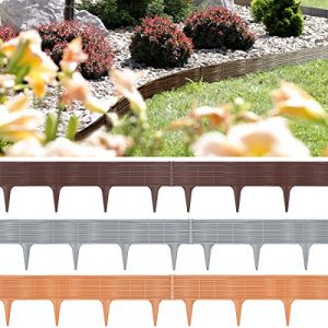DEUBA® Bordure de Jardin Plastique 3,90m résistante intempéries UV Piquet Terre Parterre Plate-Bande délimitation Design clôture Prairie Terre Cuite (DEUBA-FR, neuf)