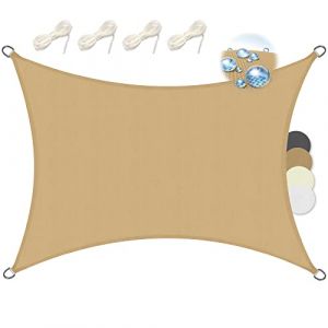 Sol Royal Voile d'Ombrage Rectangulaire 3x4m Imperméable PES SolVision PS9 – Toile Protection Solaire et UV pour Pergola avec Fixation – Brise Vue Sable pour Patio, Terrasse, Balcon & Jardin (Brandvin, neuf)