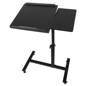 Drumm Table de Lit pour Ordinateur Portable,Table de lit avec Roulette,Réglable en Hauteur, avec roulettes Verrouillables,Bureau Debout, Table d'ordinateur Mobile,Pliable (Noir(70 * 44 * 65/95CM)) (jusiZL, neuf)