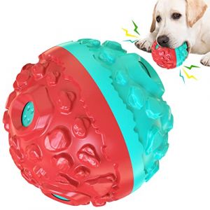 CYBERNOVA Jouet interactif Durable pour Chien, Balle &agrave; m&acirc;cher pour Chien, Balle sonore grin&ccedil;ante pour Petites, Moyennes et Grandes Races (Rouge+Bleu) (cybernova, neuf)