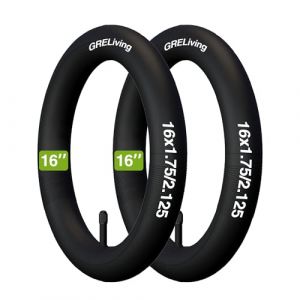 GRELiving Lot de 2 chambres &agrave; air 16" 16 x 1,75/2,125 AV35 mm compatible avec chambre &agrave; air de v&eacute;lo 16" / v&eacute;lo enfant / v&eacute;lo &eacute;lectrique 16 x 1,75, 16 x 1,95, 16 x 2,0, 16 x 2,10, 16 x 2,125 (GREliving, neuf)