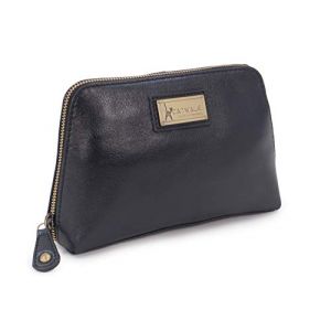 Catwalk Collection Handbags - Trousse de Maquillage Femme Cuir - Pochette pour Articles de Toilette - Sac Cosm&eacute;tique Voyage - Moyen - Emma - Noir (The Real Handbag Shop, neuf)